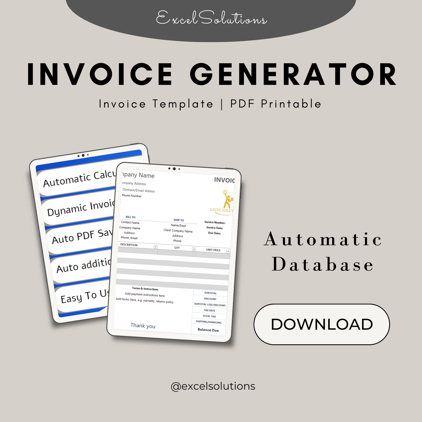 Invoice Template, Invoice Generator Tool, PDF Printable Invoice